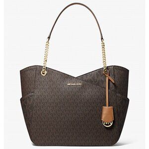 NWT - Michael Kors Jet Set Large Logo Shoulder Bag, Brown
